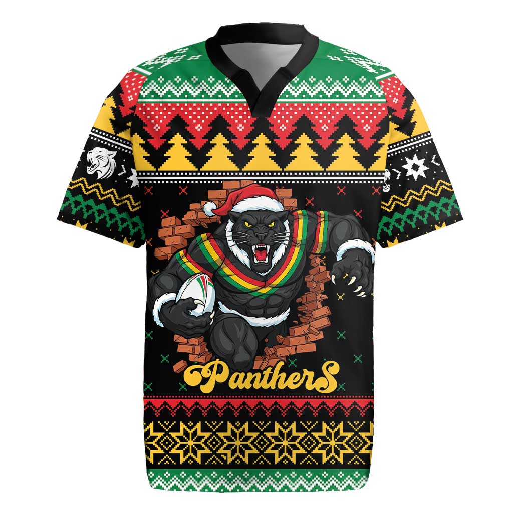 Merry Panther Roar Personalized Rugby Jersey Christmas Rugby League Spirit - Aussie Hoodie