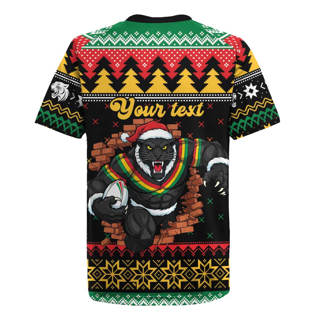 Merry Panther Roar Personalized Rugby Jersey Christmas Rugby League Spirit - Aussie Hoodie