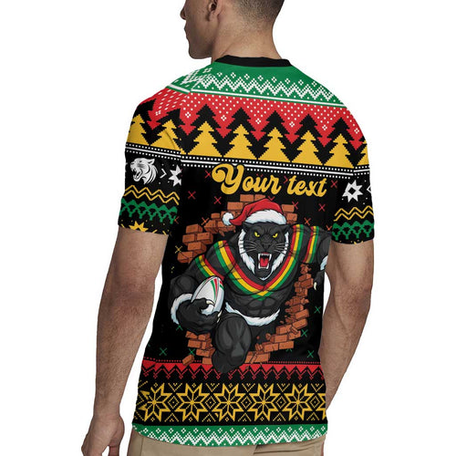 Merry Panther Roar Personalized Rugby Jersey Christmas Rugby League Spirit - Aussie Hoodie