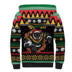 Merry Panther Roar Personalized Sherpa Hoodie Christmas Rugby League Spirit - Aussie Hoodie