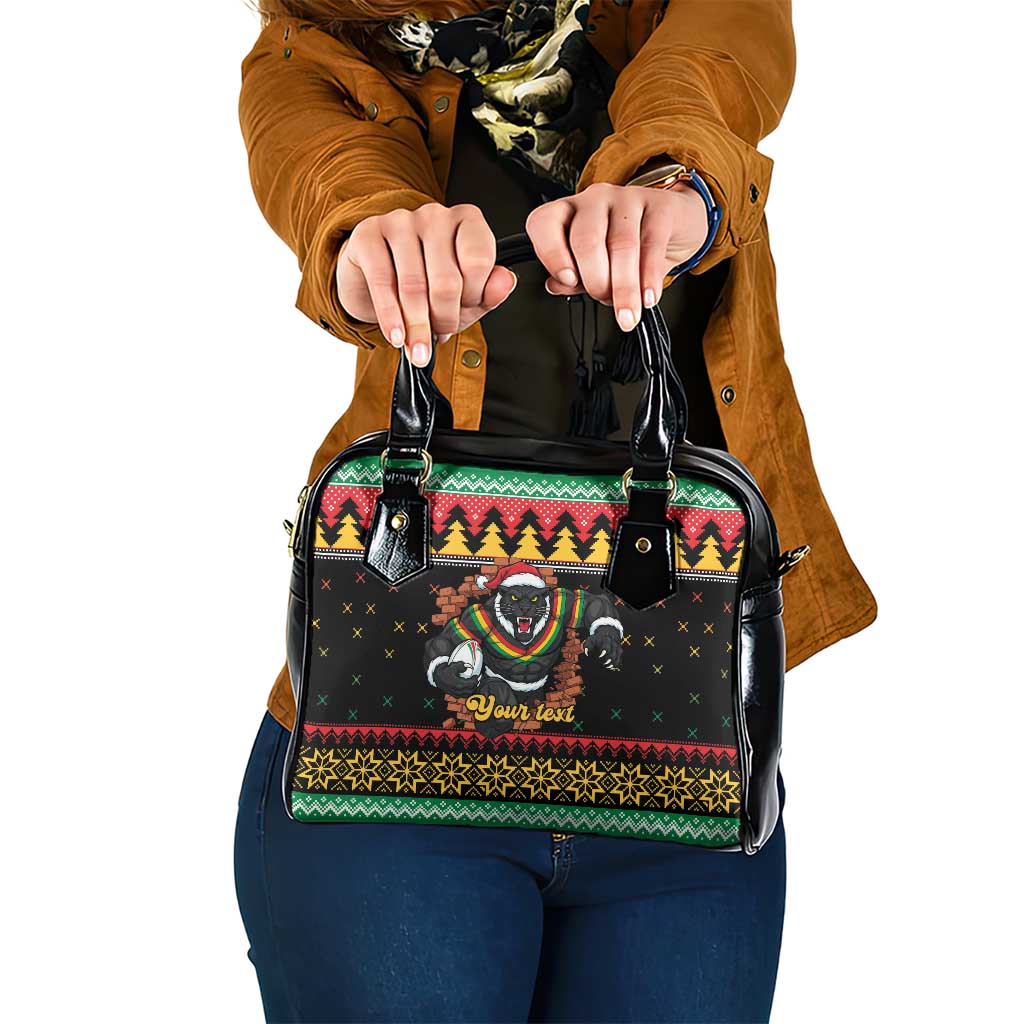 Merry Panther Roar Personalized Shoulder Handbag Christmas Rugby League Spirit - Aussie Hoodie
