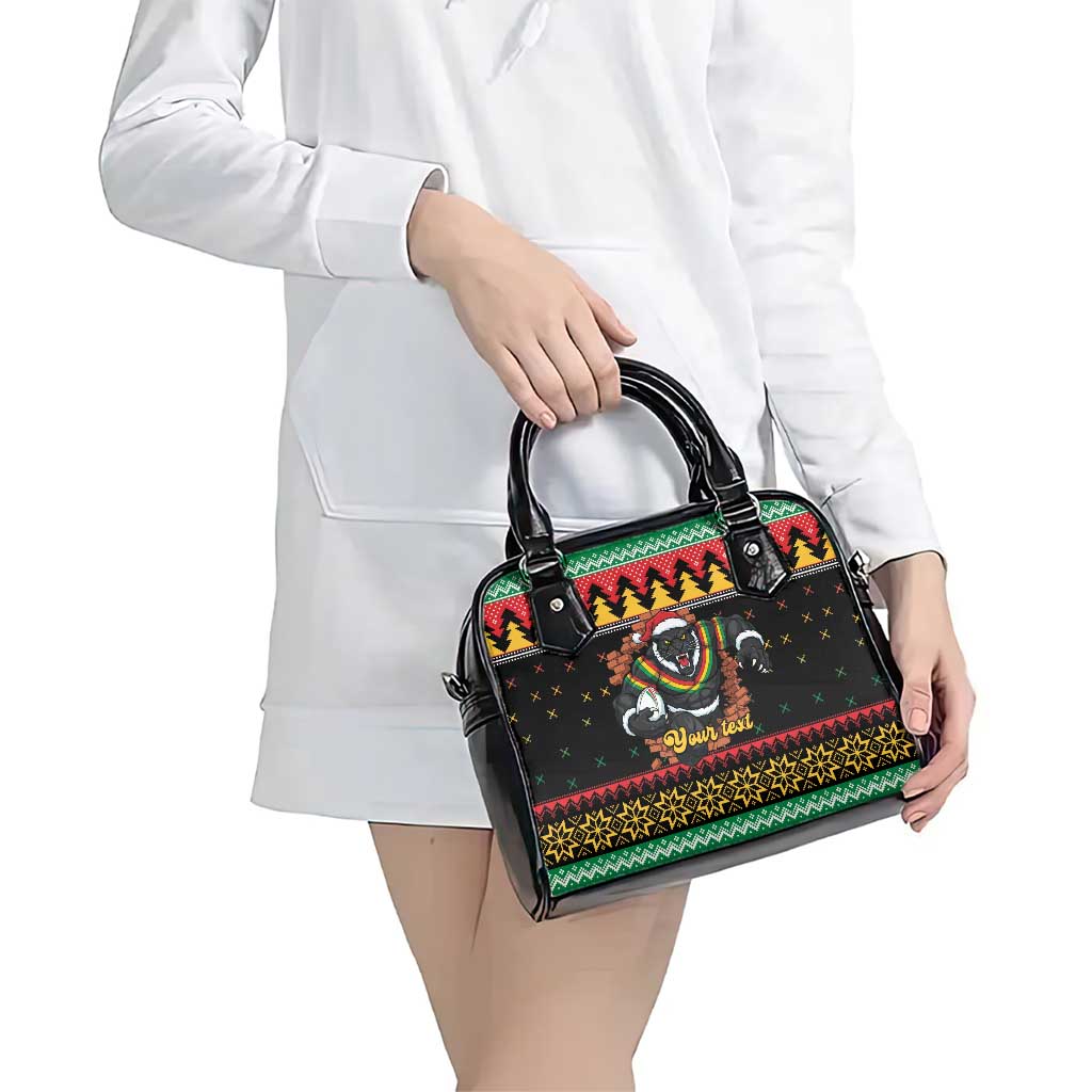 Merry Panther Roar Personalized Shoulder Handbag Christmas Rugby League Spirit - Aussie Hoodie
