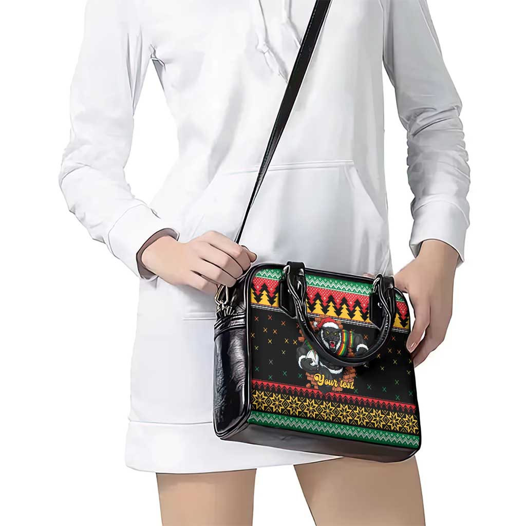 Merry Panther Roar Personalized Shoulder Handbag Christmas Rugby League Spirit - Aussie Hoodie