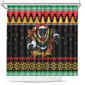 Merry Panther Roar Personalized Shower Curtain Christmas Rugby League Spirit - Aussie Hoodie