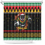 Merry Panther Roar Personalized Shower Curtain Christmas Rugby League Spirit - Aussie Hoodie