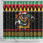 Merry Panther Roar Personalized Shower Curtain Christmas Rugby League Spirit - Aussie Hoodie