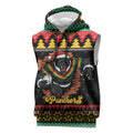 Merry Panther Roar Personalized Sleeveless Hoodie Christmas Rugby League Spirit - Aussie Hoodie