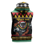 Merry Panther Roar Personalized Sleeveless Hoodie Christmas Rugby League Spirit - Aussie Hoodie