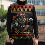 Merry Panther Roar Personalized Sleeveless Puffer Jacket Christmas Rugby League Spirit - Aussie Hoodie