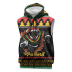 Merry Panther Roar Personalized Sleeveless Zip Hoodie Christmas Rugby League Spirit LT9
