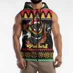Merry Panther Roar Personalized Sleeveless Zip Hoodie Christmas Rugby League Spirit LT9
