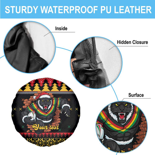 Merry Panther Roar Personalized Spare Tire Cover Christmas Rugby League Spirit - Aussie Hoodie