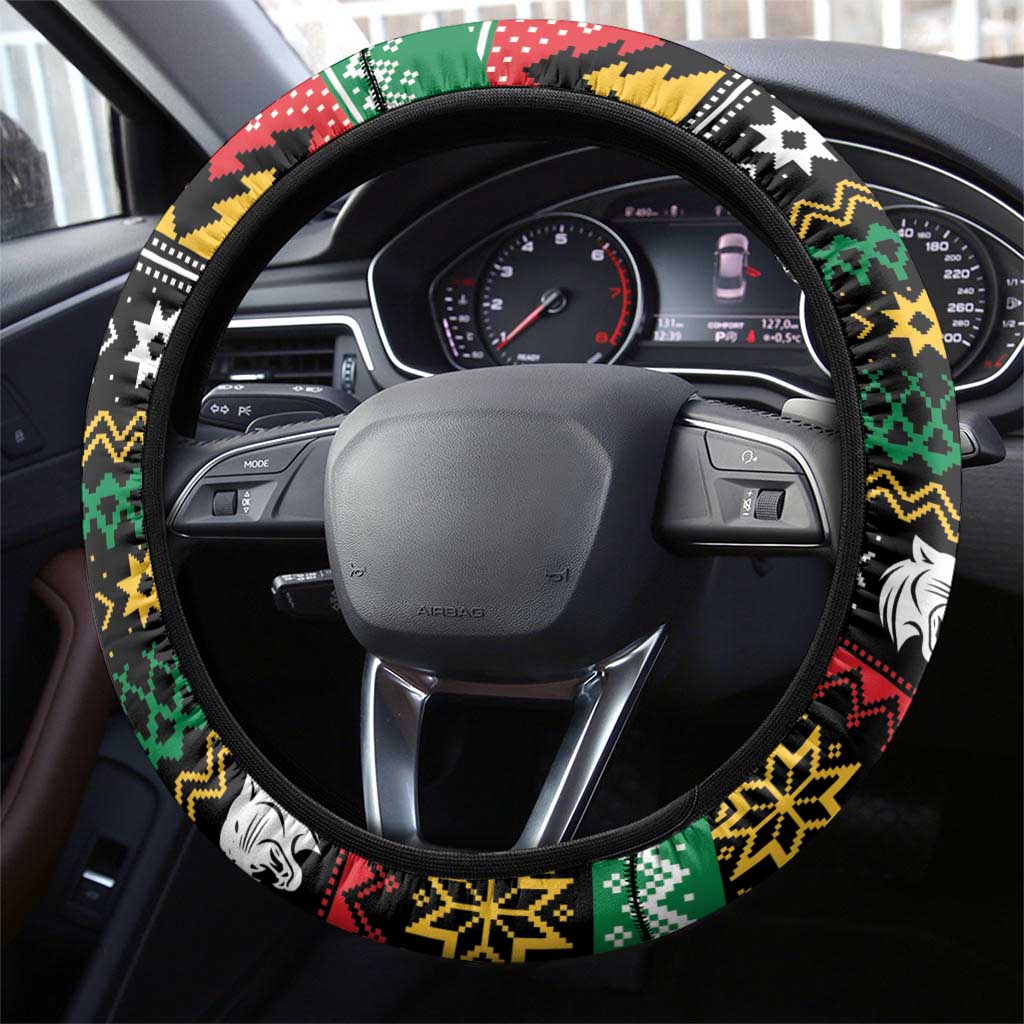 Merry Panther Roar Steering Wheel Cover Christmas Rugby League Spirit - Aussie Hoodie