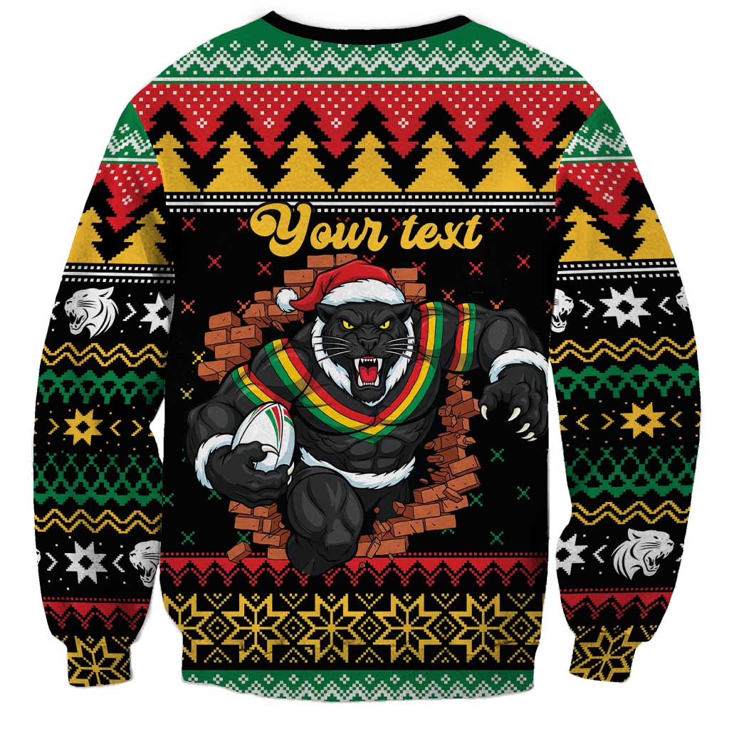 Merry Panther Roar Personalized Sweatshirt Christmas Rugby League Spirit - Aussie Hoodie