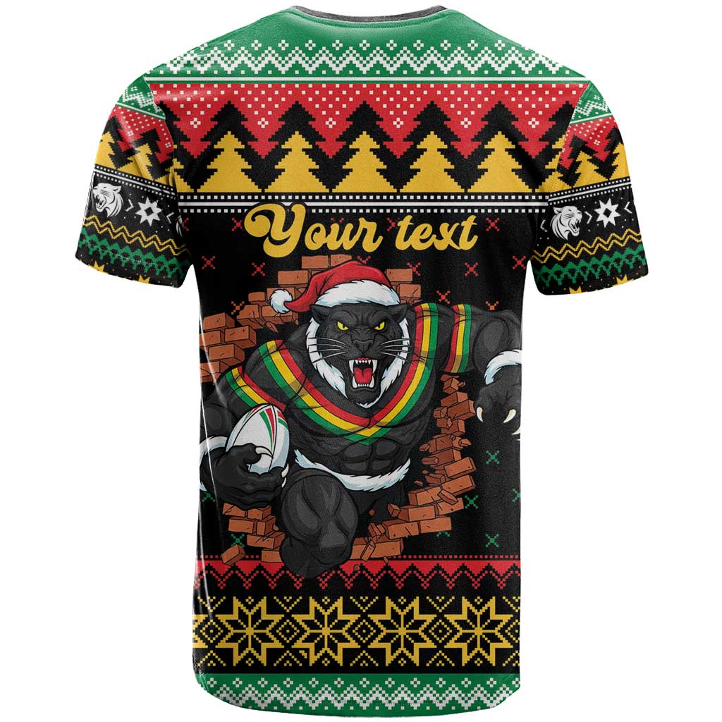 Merry Panther Roar Personalized T Shirt Christmas Rugby League Spirit - Aussie Hoodie