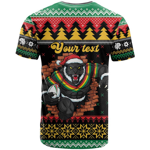 Merry Panther Roar Personalized T Shirt Christmas Rugby League Spirit - Aussie Hoodie