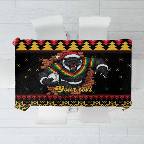 Merry Panther Roar Personalized Tablecloth Christmas Rugby League Spirit - Aussie Hoodie