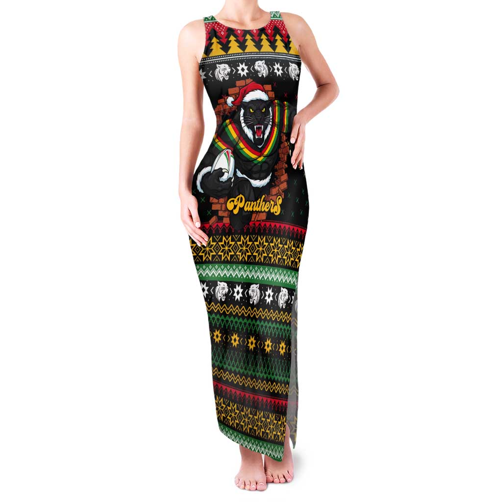 Merry Panther Roar Personalized Tank Maxi Dress Christmas Rugby League Spirit - Aussie Hoodie
