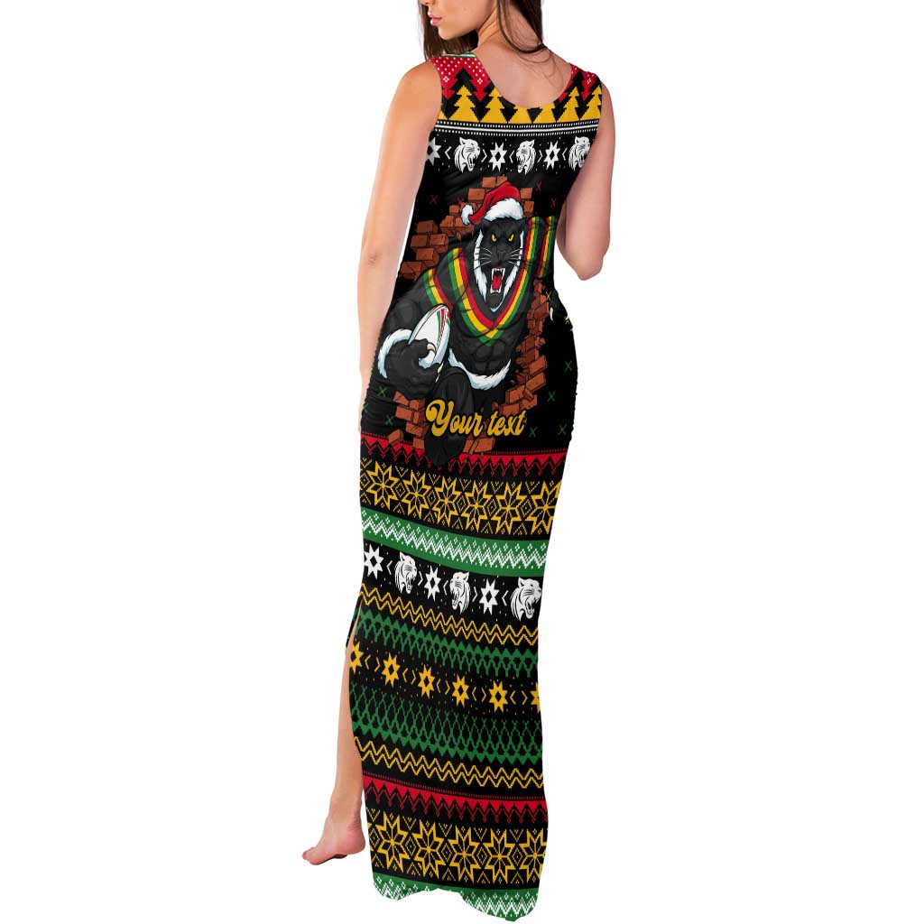 Merry Panther Roar Personalized Tank Maxi Dress Christmas Rugby League Spirit - Aussie Hoodie