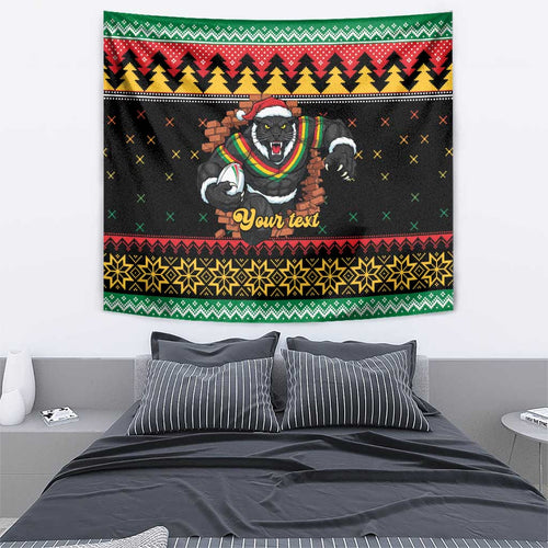 Merry Panther Roar Personalized Tapestry Christmas Rugby League Spirit - Aussie Hoodie