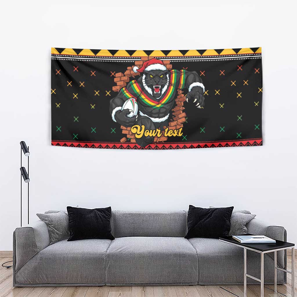 Merry Panther Roar Personalized Tapestry Christmas Rugby League Spirit - Aussie Hoodie
