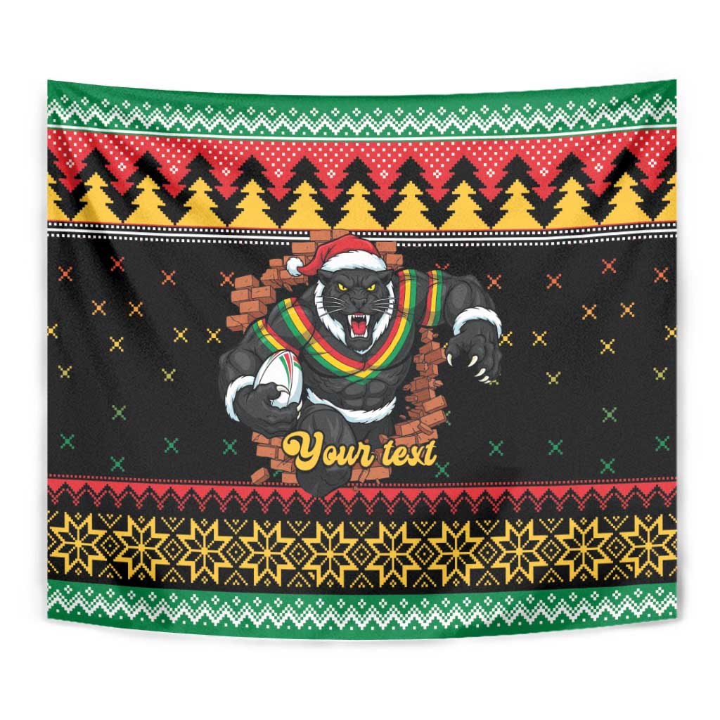 Merry Panther Roar Personalized Tapestry Christmas Rugby League Spirit - Aussie Hoodie