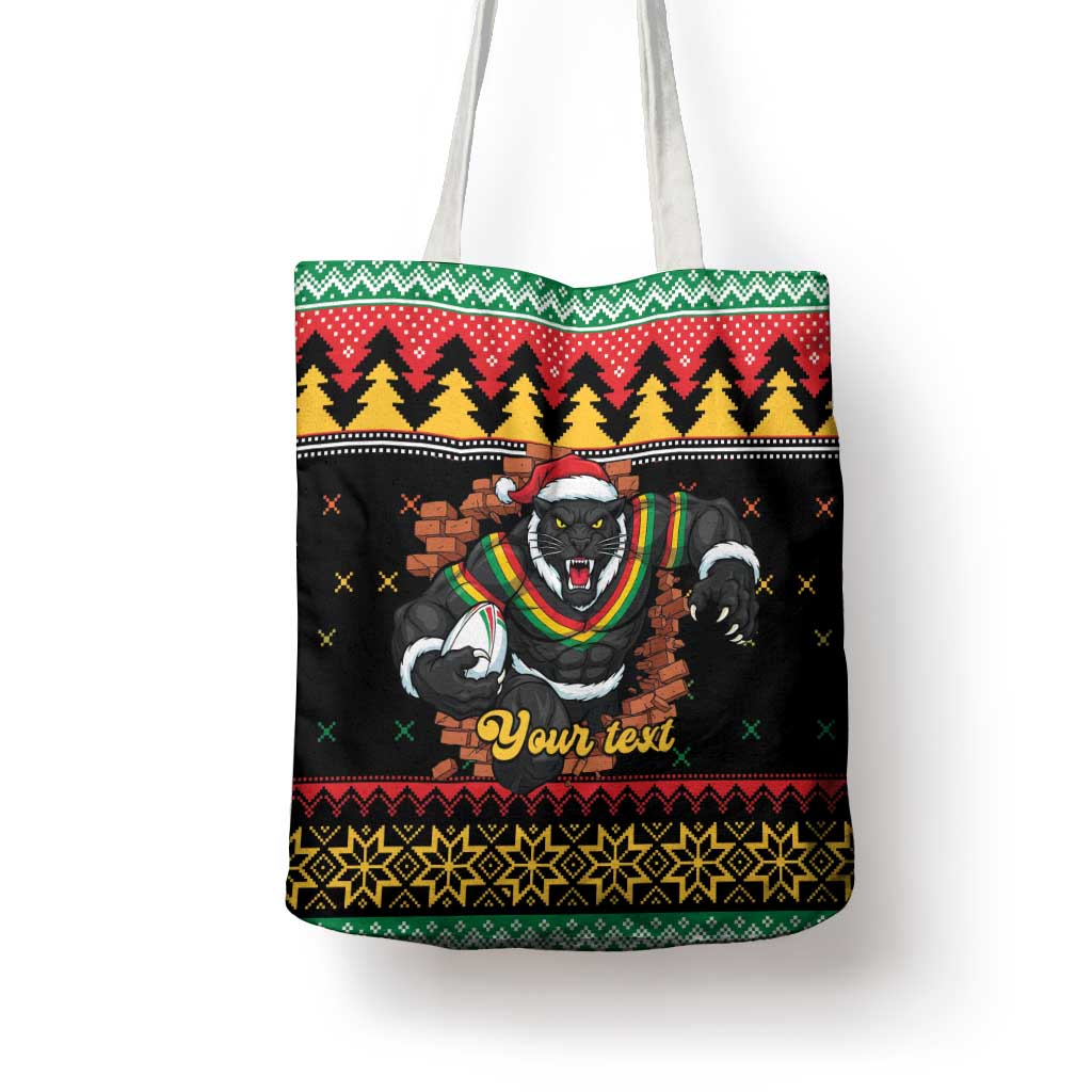 Merry Panther Roar Personalized Tote Bag Christmas Rugby League Spirit - Aussie Hoodie