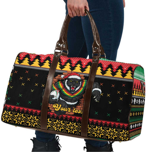 Merry Panther Roar Personalized Travel Bag Christmas Rugby League Spirit - Aussie Hoodie