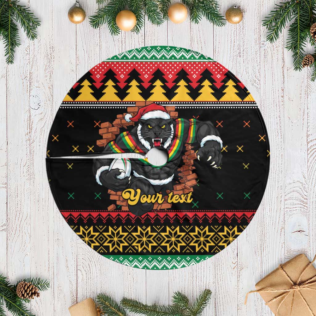 Merry Panther Roar Personalized Tree Skirt Christmas Rugby League Spirit - Aussie Hoodie
