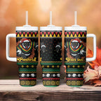 Merry Panther Roar Personalized Tumbler With Handle Christmas Rugby League Spirit - Aussie Hoodie