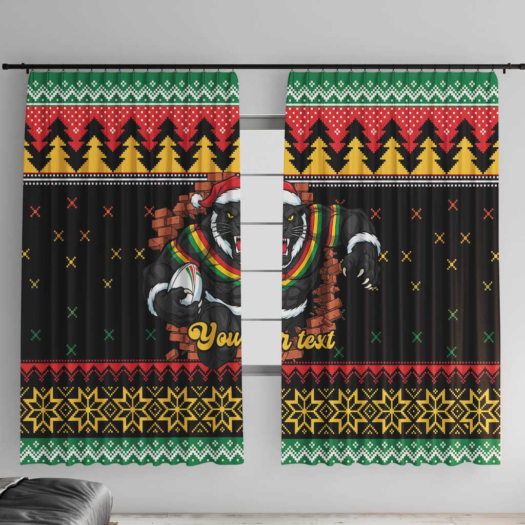 Merry Panther Roar Personalized Window Curtain Christmas Rugby League Spirit - Aussie Hoodie