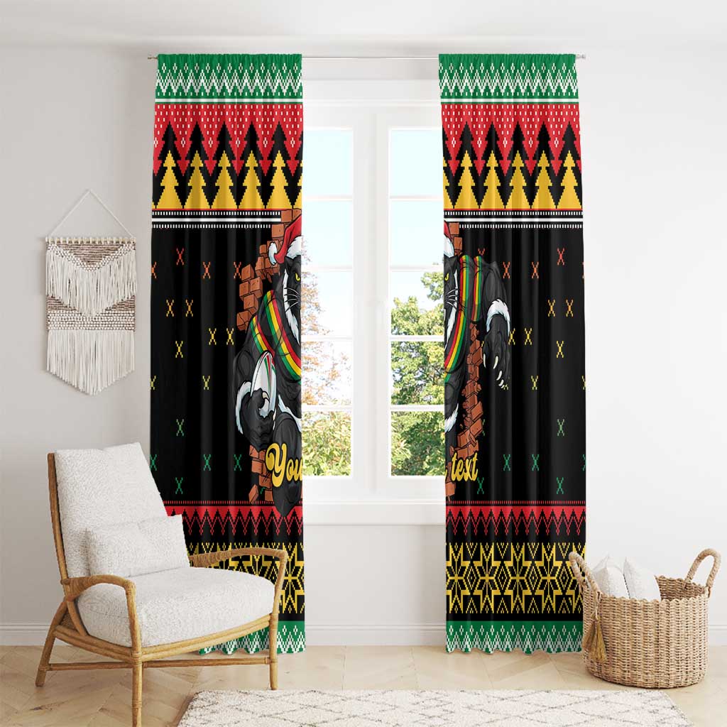 Merry Panther Roar Personalized Window Curtain Christmas Rugby League Spirit - Aussie Hoodie