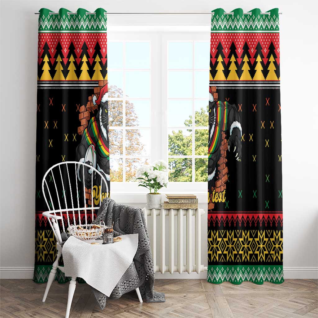 Merry Panther Roar Personalized Window Curtain Christmas Rugby League Spirit - Aussie Hoodie