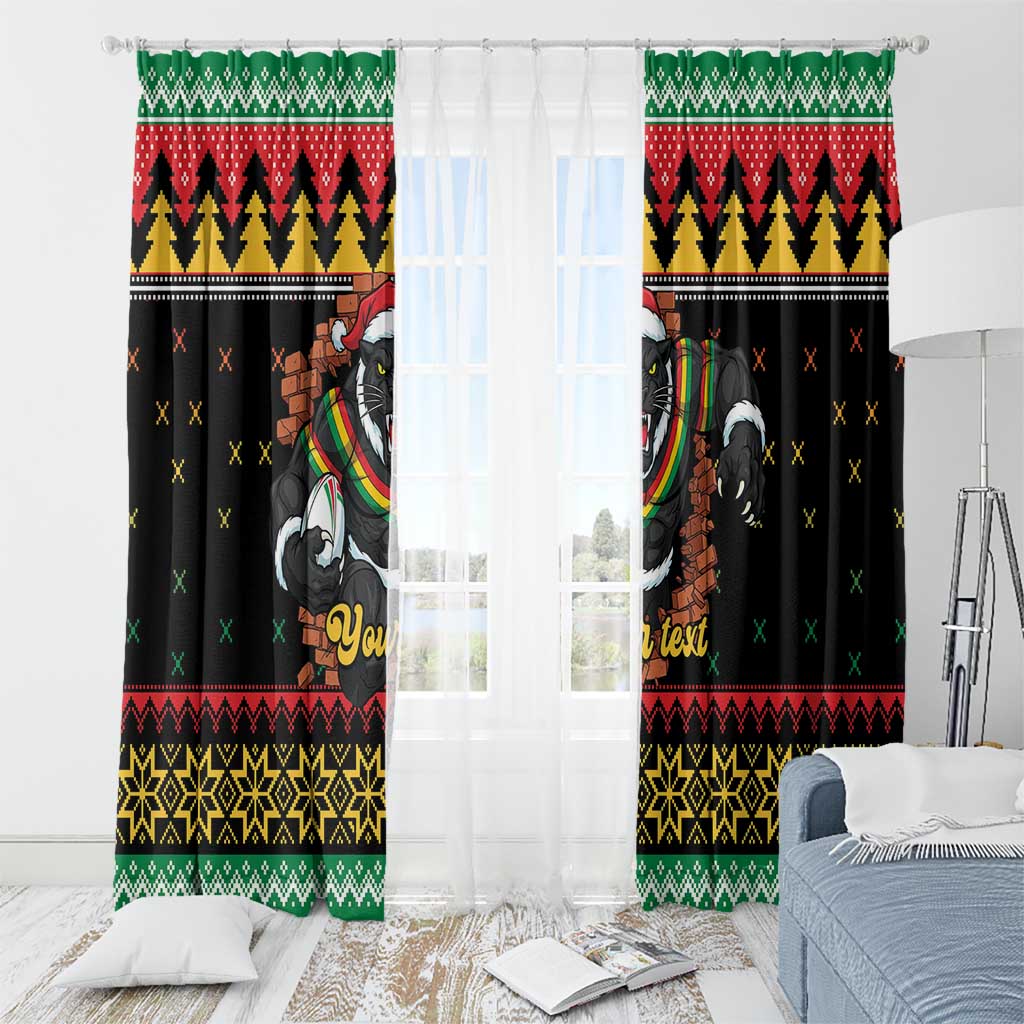 Merry Panther Roar Personalized Window Curtain Christmas Rugby League Spirit - Aussie Hoodie