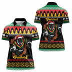 Merry Panther Roar Personalized Women Polo Shirt Christmas Rugby League Spirit - Aussie Hoodie