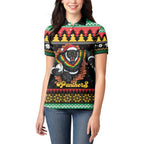 Merry Panther Roar Personalized Women Polo Shirt Christmas Rugby League Spirit - Aussie Hoodie