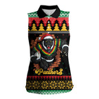 Merry Panther Roar Personalized Women Sleeveless Polo Shirt Christmas Rugby League Spirit - Aussie Hoodie