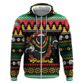 Merry Panther Roar Personalized Zip Hoodie Christmas Rugby League Spirit - Aussie Hoodie