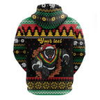 Merry Panther Roar Personalized Zip Hoodie Christmas Rugby League Spirit - Aussie Hoodie