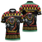 Merry Panther Roar Personalized Zipper Polo Shirt Christmas Rugby League Spirit - Aussie Hoodie
