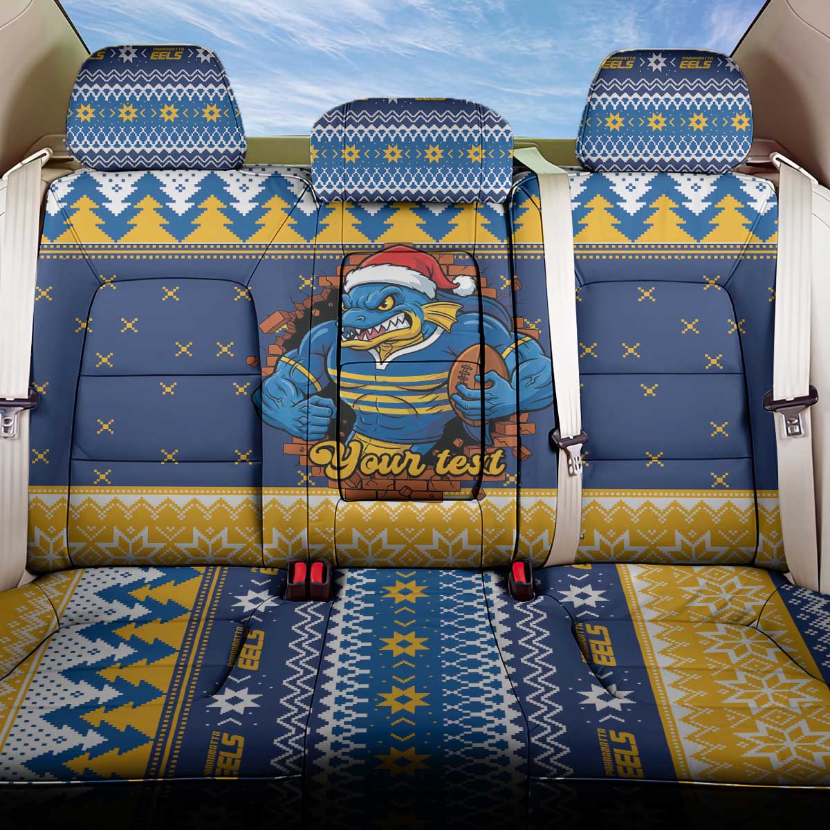 Parramatta Angry Eels Personalized Back Car Seat Cover Christmas Rugby League Spirit - Aussie Hoodie