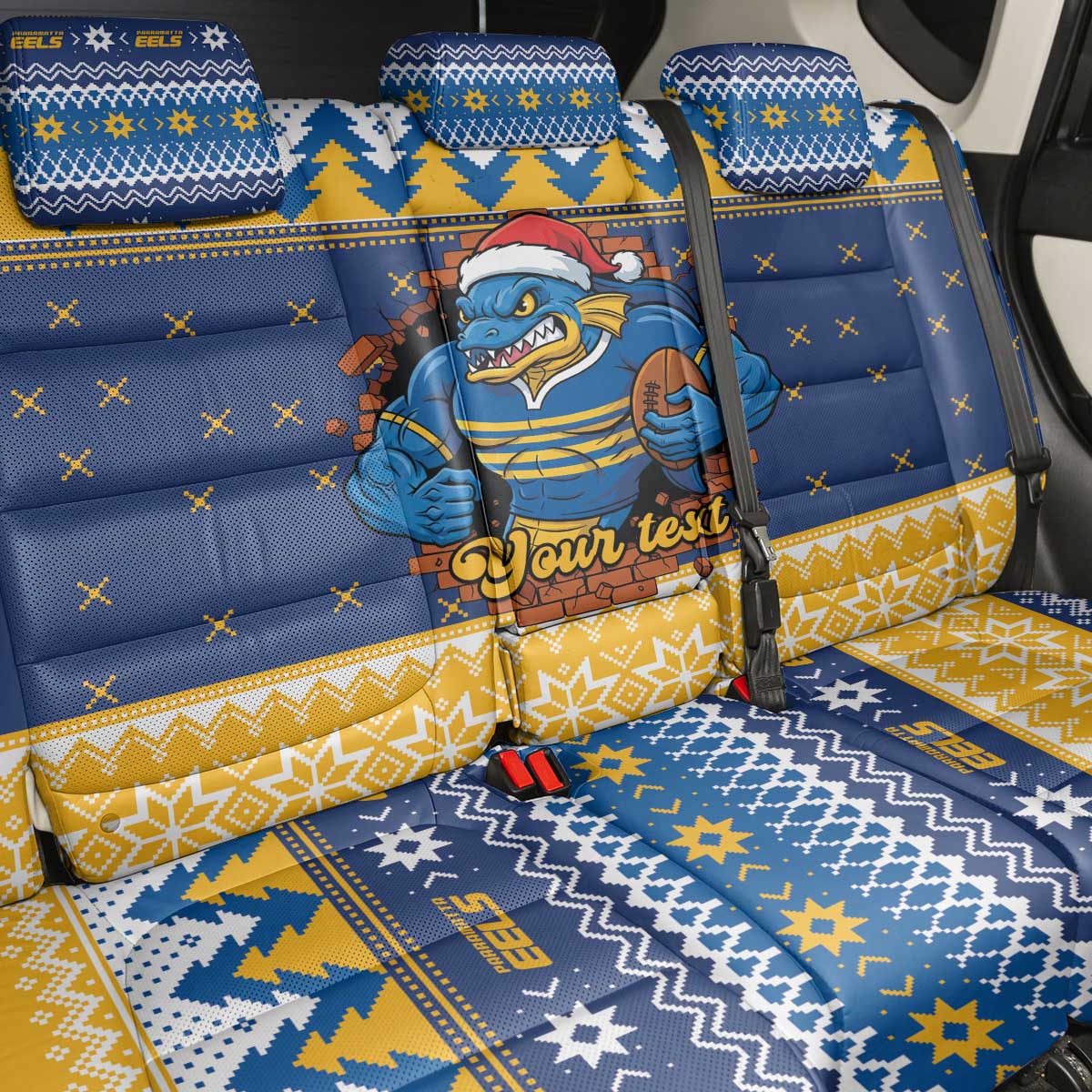 Parramatta Angry Eels Personalized Back Car Seat Cover Christmas Rugby League Spirit - Aussie Hoodie