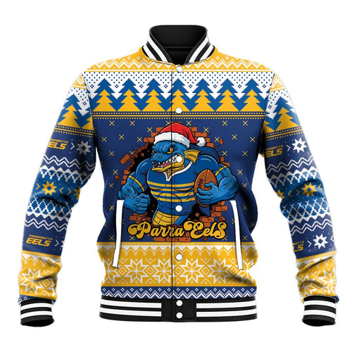 Parramatta Angry Eels Personalized Baseball Jacket Christmas Rugby League Spirit - Aussie Hoodie