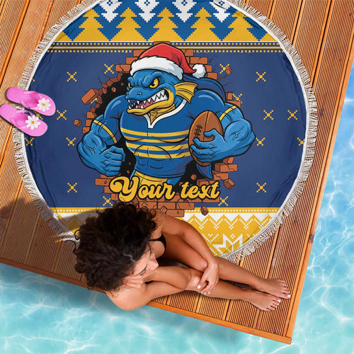 Parramatta Angry Eels Personalized Beach Blanket Christmas Rugby League Spirit - Aussie Hoodie