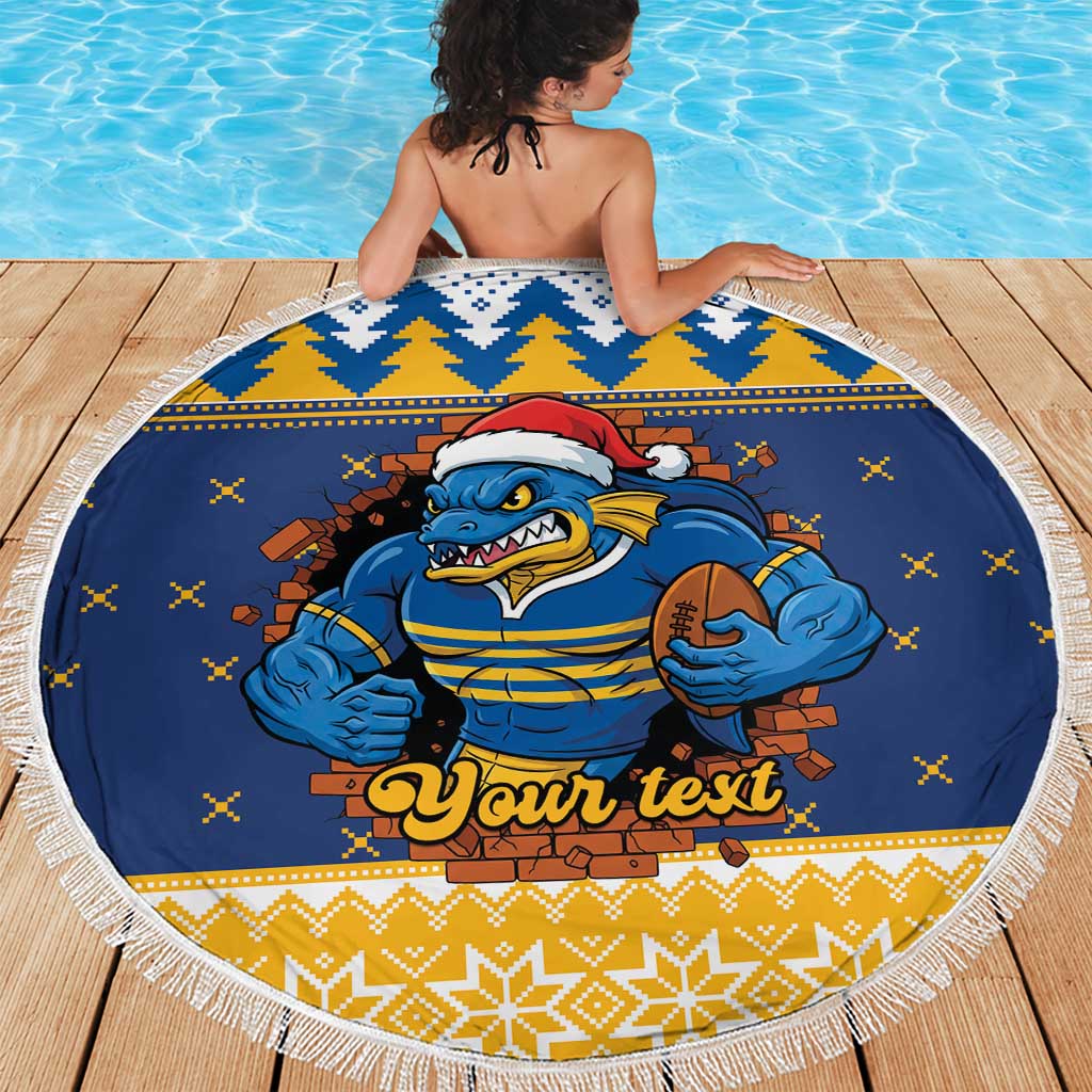 Parramatta Angry Eels Personalized Beach Blanket Christmas Rugby League Spirit - Aussie Hoodie