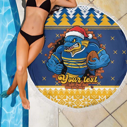 Parramatta Angry Eels Personalized Beach Blanket Christmas Rugby League Spirit - Aussie Hoodie