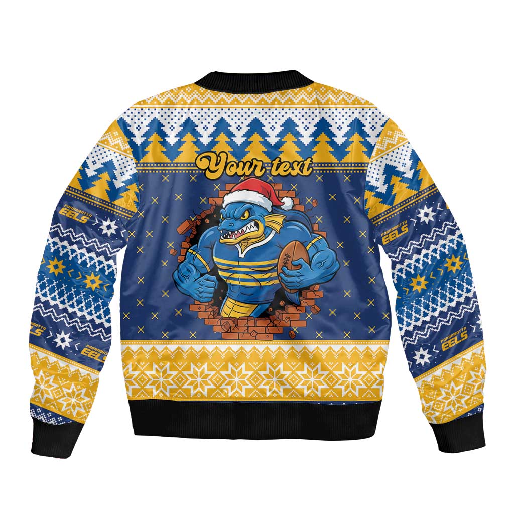 Parramatta Angry Eels Personalized Bomber Jacket Christmas Rugby League Spirit - Aussie Hoodie