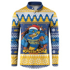 Parramatta Angry Eels Personalized Button Sweatshirt Christmas Rugby League Spirit - Aussie Hoodie