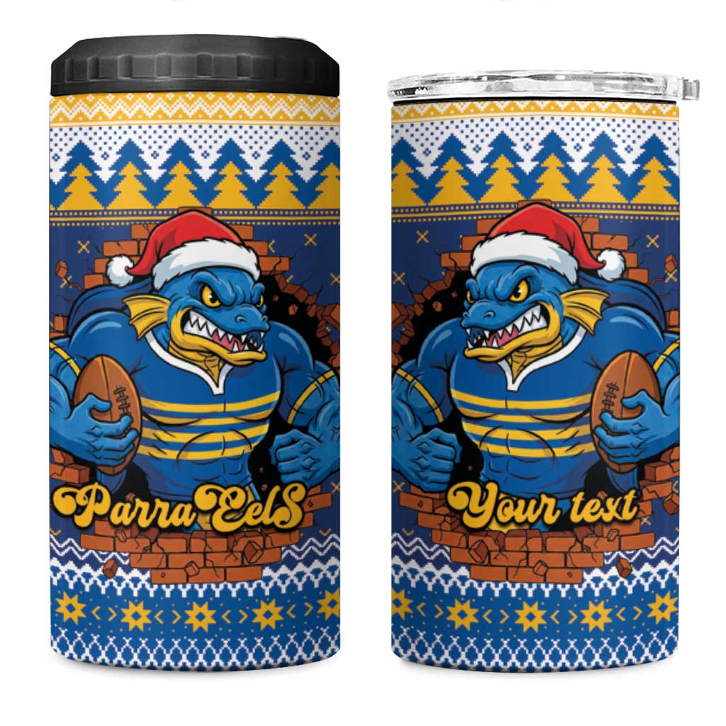 Parramatta Angry Eels Personalized 4 in 1 Can Cooler Tumbler Christmas Rugby League Spirit - Aussie Hoodie