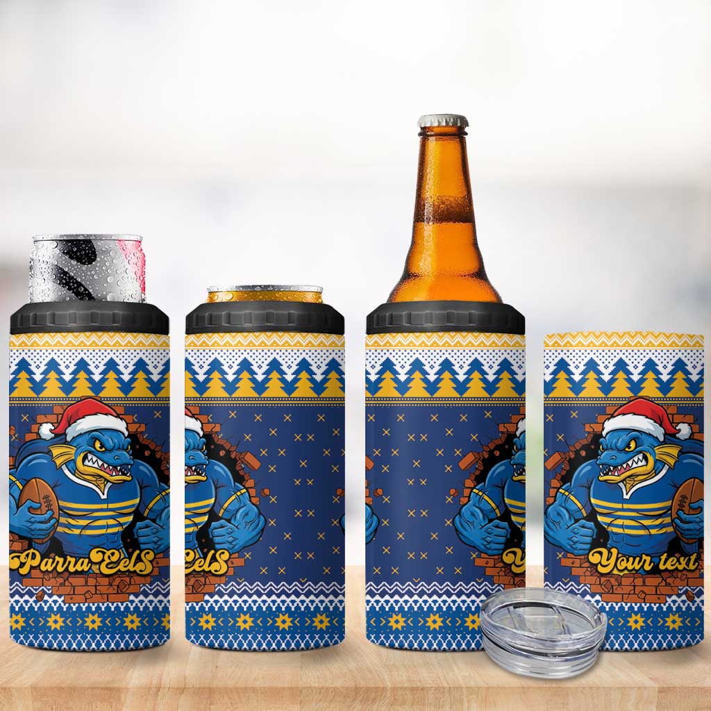 Parramatta Angry Eels Personalized 4 in 1 Can Cooler Tumbler Christmas Rugby League Spirit - Aussie Hoodie